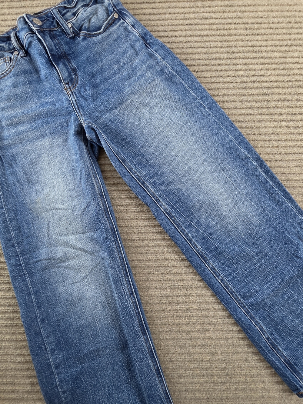 Quince Bella Jeans 26 Atlantic Blue Relaxed Straight Stretch High Rise Wide Leg